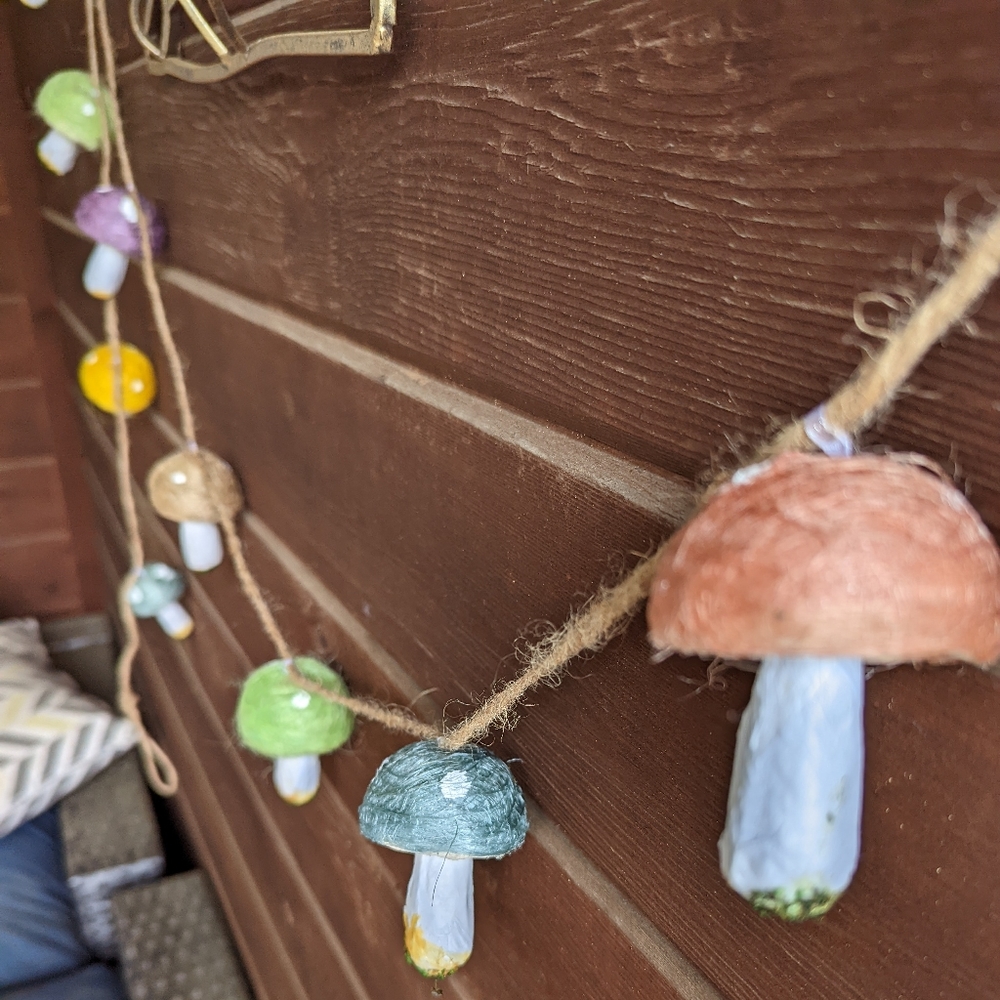 Cottagecore Mushroom Garland - 5ft